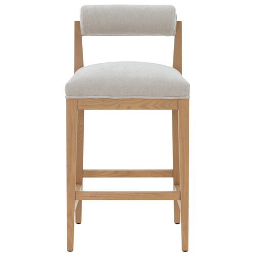 Opaline Rolled Back Counter Stool, Taupe/Natural 2 Opaline Rolled Back Counter Stool, Taupe/Natural