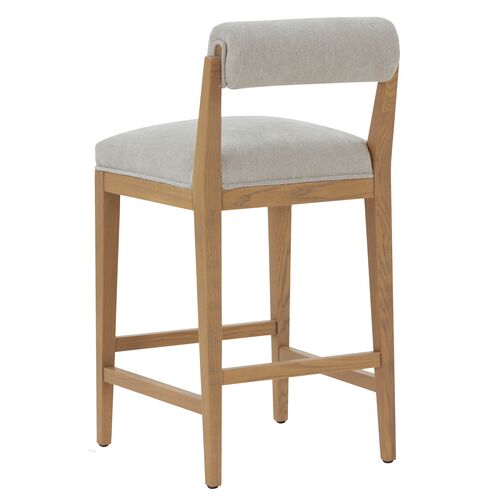 Opaline Rolled Back Counter Stool, Taupe/Natural 5 Opaline Rolled Back Counter Stool, Taupe/Natural