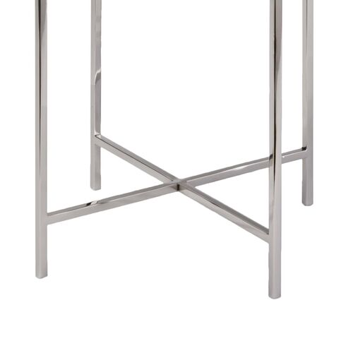 Drum Bone Side Table, Natural/Polished Nickel 4 Drum Bone Side Table, Natural/Polished Nickel