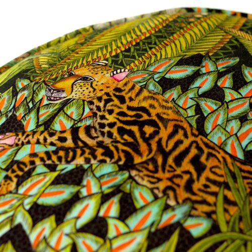 Sabie Forest Pouf, Green/Orange 4 Sabie Forest Pouf, Green/Orange