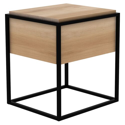 Monolit Nightstand, Black/Oak 1 Monolit Nightstand, Black/Oak