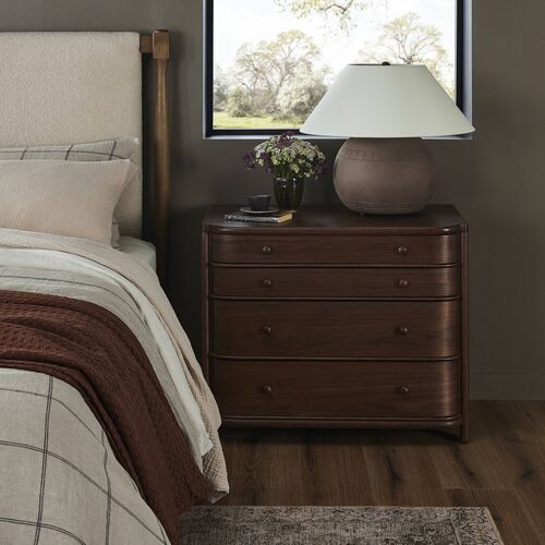 Agatha Nightstand, Dark Brown Walnut 2 Agatha Nightstand, Dark Brown Walnut