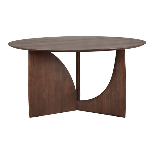 Geometric Round Teak Dining Table, Brown 1 Geometric Round Teak Dining Table, Brown