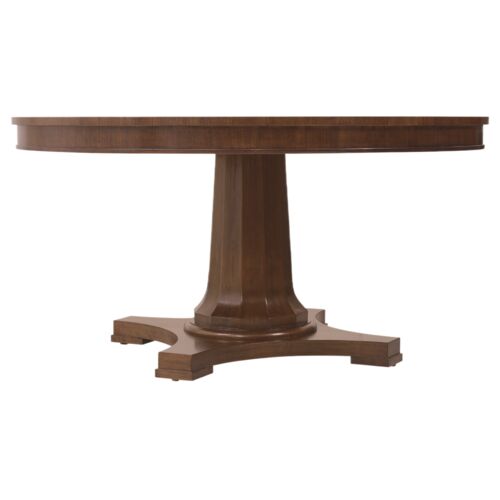 Archives Round Pedestal Dining Table, Dark Wood 1 Archives Round Pedestal Dining Table, Dark Wood