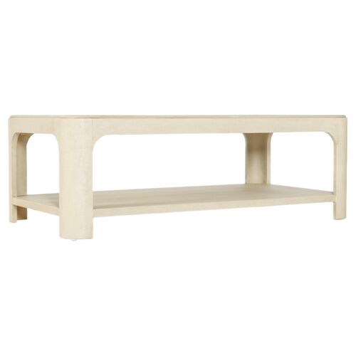 Archives Raffia Rectangular Cocktail Table, Flax