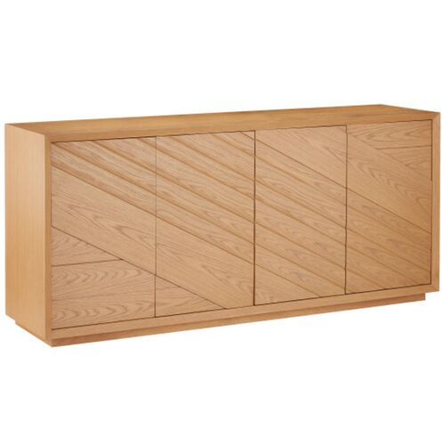 Margot 4-Door Oak Credenza, Natural 1 Margot 4-Door Oak Credenza, Natural