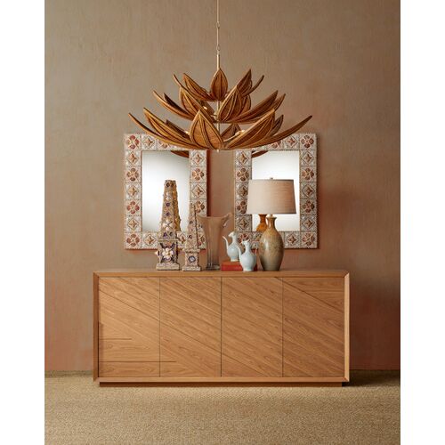 Margot 4-Door Oak Credenza, Natural 11 Margot 4-Door Oak Credenza, Natural