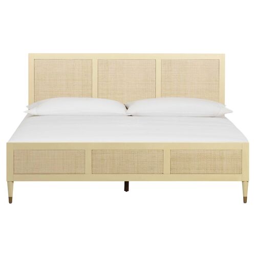 Wyatt Rattan Cane Bed, Cream