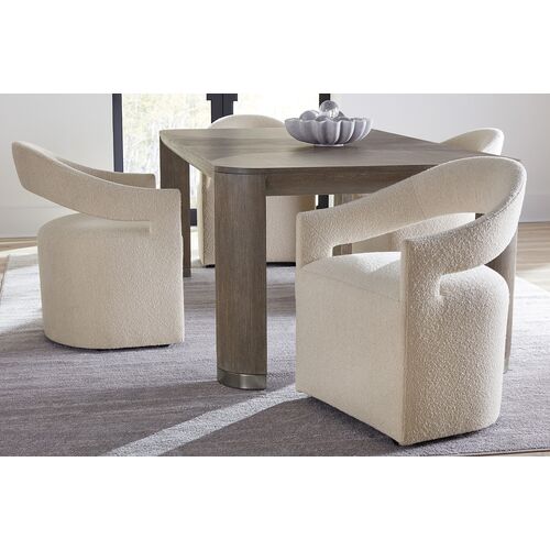Modern Mood Rounded Open Back Upholstered Linen Arm Chair, Inverness Natural 2 Modern Mood Rounded Open Back Upholstered Linen Arm Chair, Inverness Natural