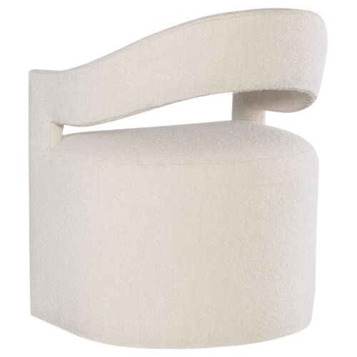 Modern Mood Rounded Open Back Upholstered Linen Arm Chair, Inverness Natural 4 Modern Mood Rounded Open Back Upholstered Linen Arm Chair, Inverness Natural