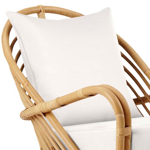 Rattan Lounge Chair, Natural/White 2 Rattan Lounge Chair, Natural/White