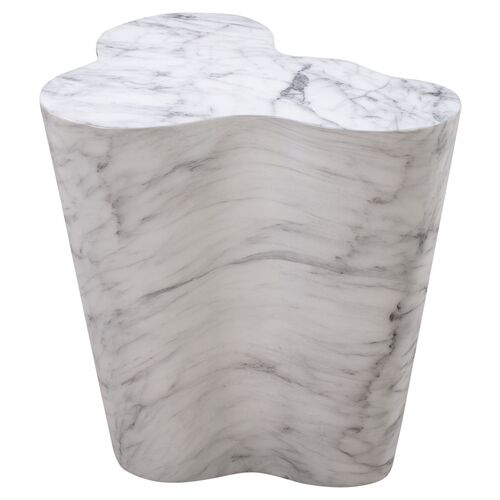 Dani Side Table, White/Black Marble Veneer 2 Dani Side Table, White/Black Marble Veneer