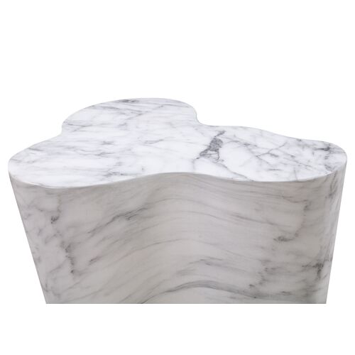 Dani Side Table, White/Black Marble Veneer 4 Dani Side Table, White/Black Marble Veneer
