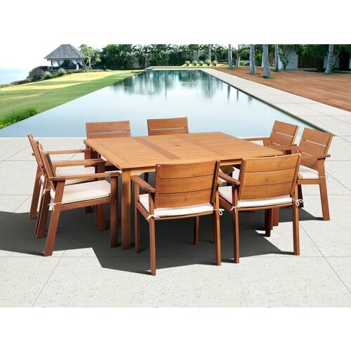 Nelson Eucalyptus 9Pc Outdoor Dining Set 3 Nelson Eucalyptus 9Pc Outdoor Dining Set