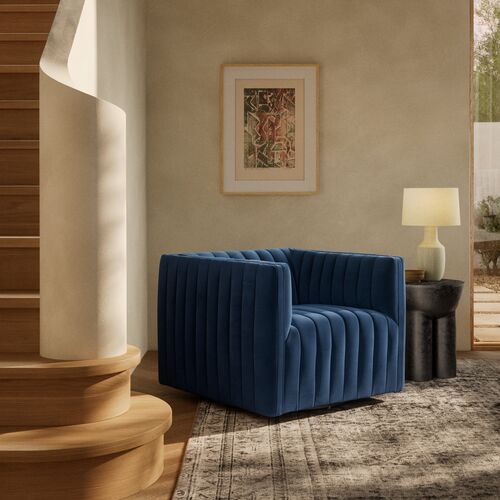 Vivian Swivel Chair, Sapphire Navy 6 Vivian Swivel Chair, Sapphire Navy