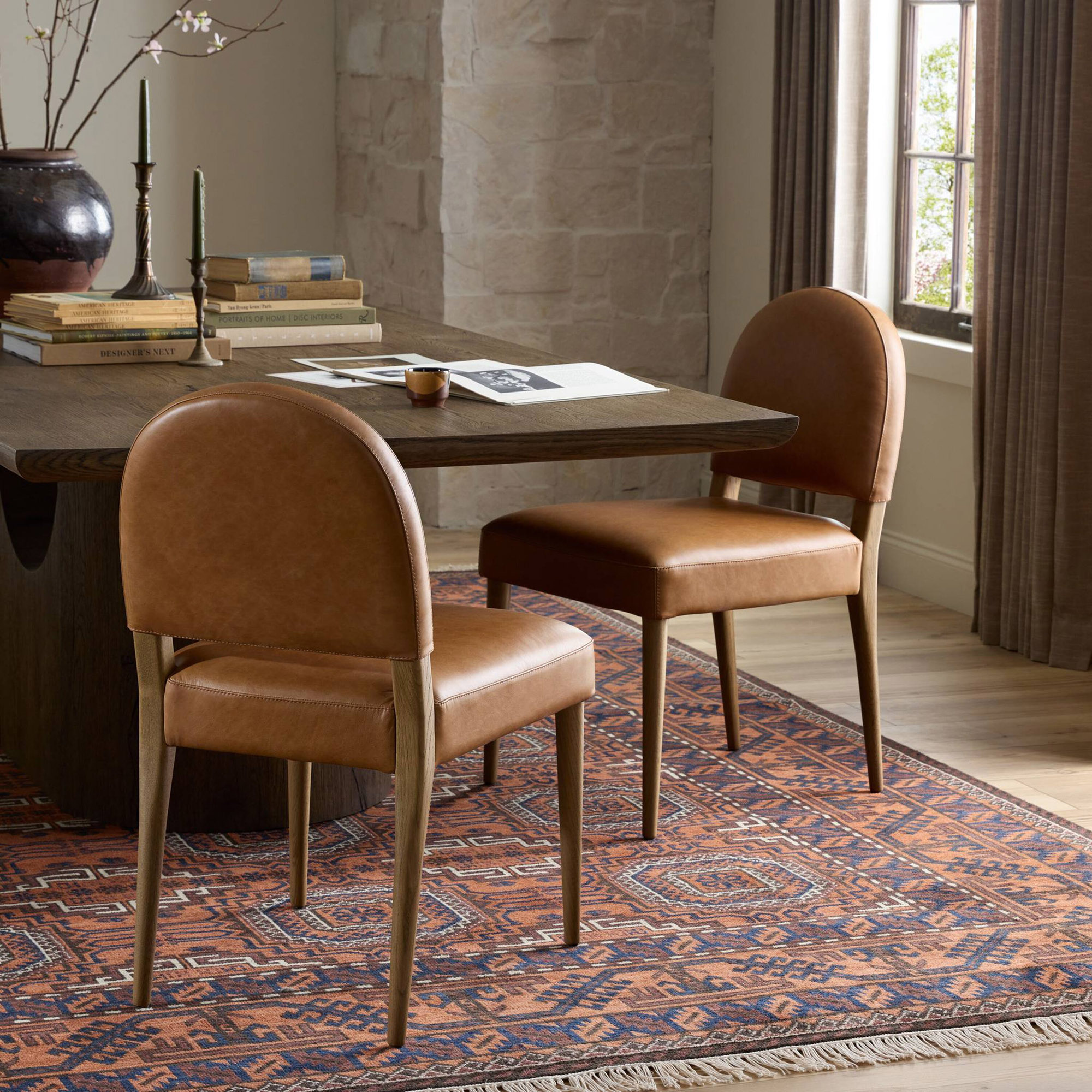 Zelda Dining Chair, Chaps Saddle Leather 2 Zelda Dining Chair, Chaps Saddle Leather