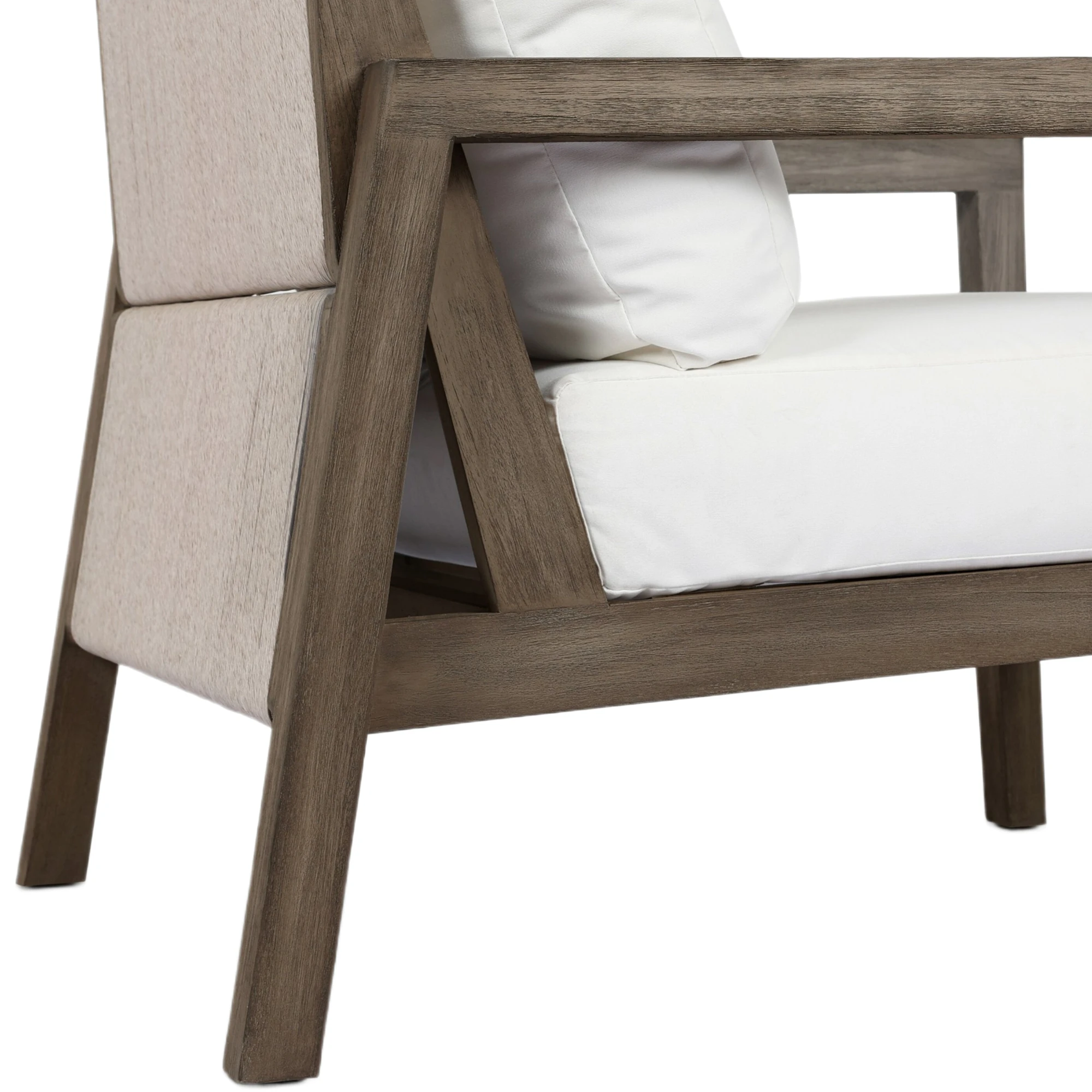 Lyraen Outdoor Woven-Back Teak Chair, Arashi Salt 3 Lyraen Outdoor Woven-Back Teak Chair, Arashi Salt