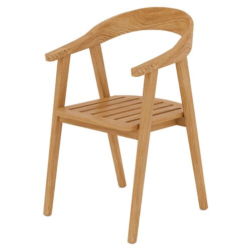 April Teak Outdoor Dining Chair, Natural