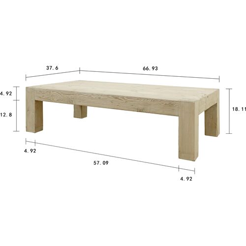 Brianne Rectangular Coffee Table, Natural 7 Brianne Rectangular Coffee Table, Natural