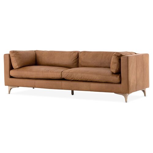 Deeba Sofa, Camel Leather 1 Deeba Sofa, Camel Leather