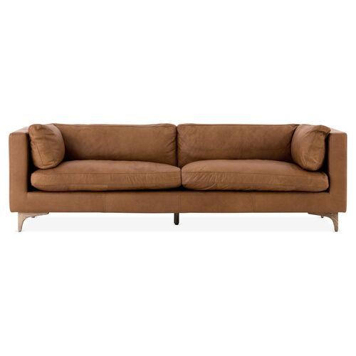 Deeba Sofa, Camel Leather 2 Deeba Sofa, Camel Leather
