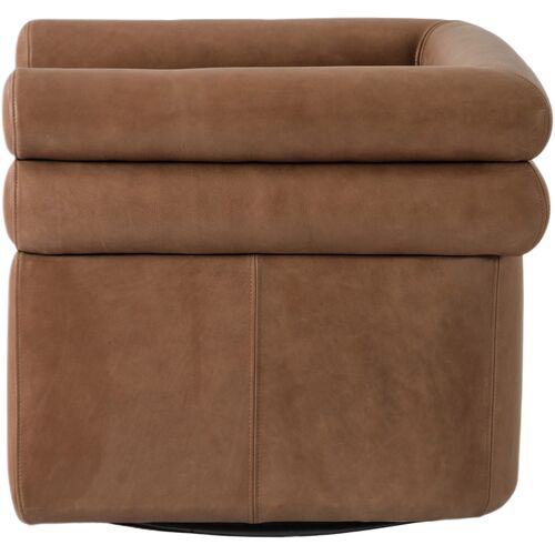 Ollie Leather Swivel Chair, Palermo Cognac 5 Ollie Leather Swivel Chair, Palermo Cognac