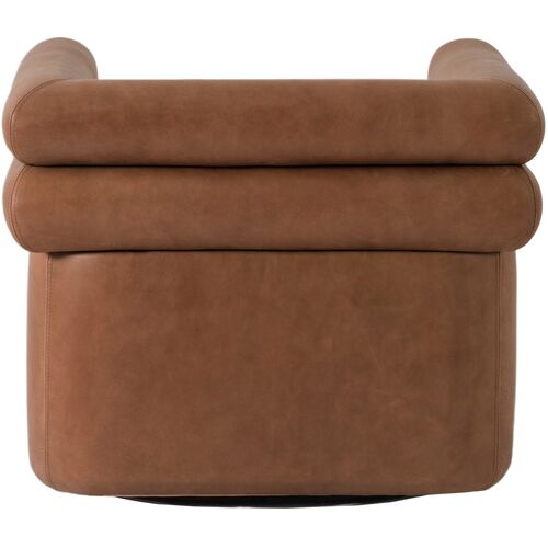 Ollie Leather Swivel Chair, Palermo Cognac 6 Ollie Leather Swivel Chair, Palermo Cognac