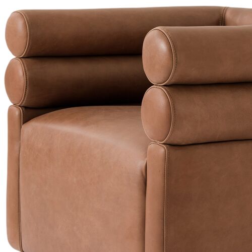 Ollie Leather Swivel Chair, Palermo Cognac 9 Ollie Leather Swivel Chair, Palermo Cognac