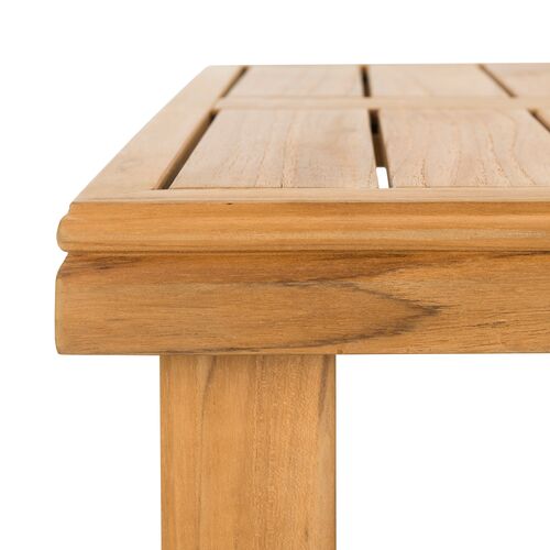 Finnian Outdoor End Table, Natural Teak 3 Finnian Outdoor End Table, Natural Teak