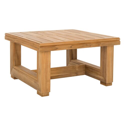 Finnian Outdoor End Table, Natural Teak 8 Finnian Outdoor End Table, Natural Teak