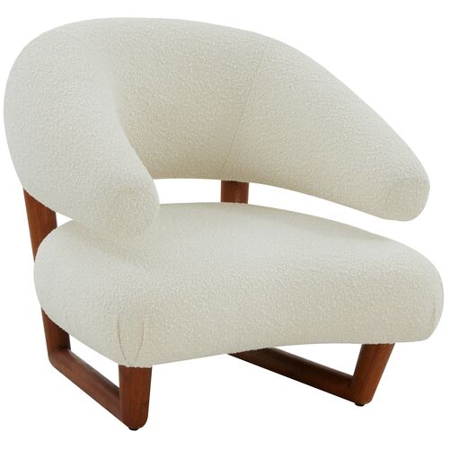 Alea Boucle Accent Chair, Ivory/Brown 1 Alea Boucle Accent Chair, Ivory/Brown