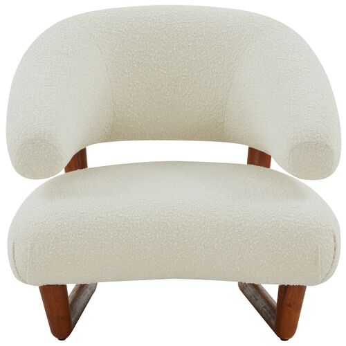 Alea Boucle Accent Chair, Ivory/Brown 2 Alea Boucle Accent Chair, Ivory/Brown