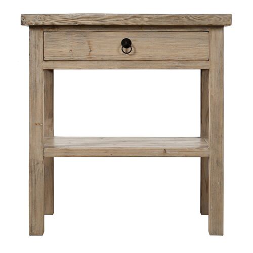 Althea 1-Drawer Side Table, Weathered Natural 3 Althea 1-Drawer Side Table, Weathered Natural