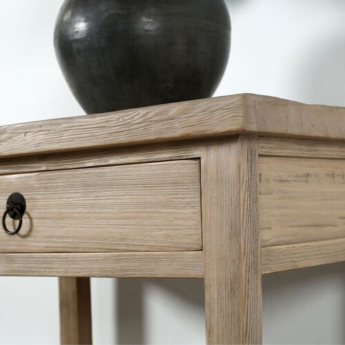 Althea 1-Drawer Side Table, Weathered Natural 4 Althea 1-Drawer Side Table, Weathered Natural