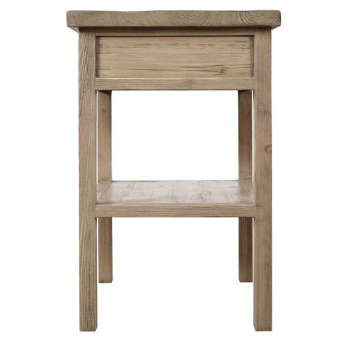 Althea 1-Drawer Side Table, Weathered Natural 6 Althea 1-Drawer Side Table, Weathered Natural