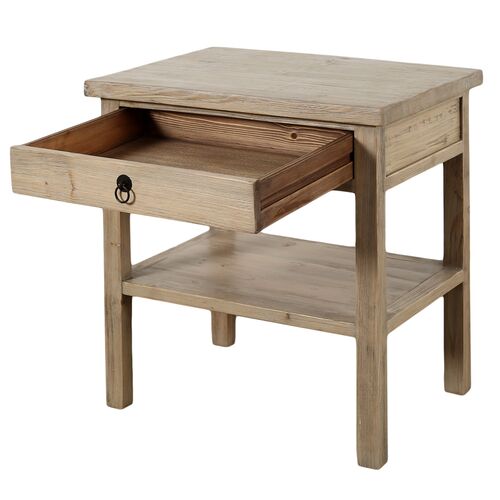 Althea 1-Drawer Side Table, Weathered Natural 7 Althea 1-Drawer Side Table, Weathered Natural