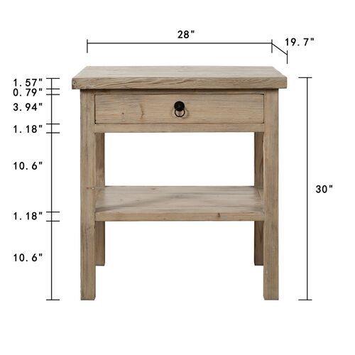 Althea 1-Drawer Side Table, Weathered Natural 9 Althea 1-Drawer Side Table, Weathered Natural
