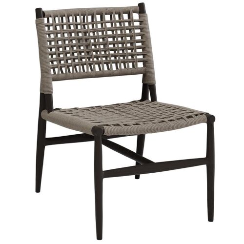 Arelith Outdoor Aluminum/Rope Armless Dining Chair, Graphite 1 Arelith Outdoor Aluminum/Rope Armless Dining Chair, Graphite