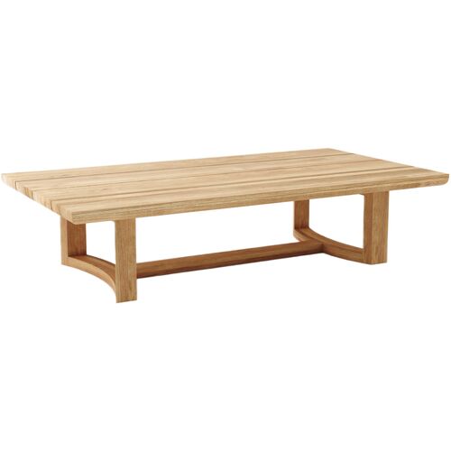 Borella Outdoor Teak Coffee Table, Natural
