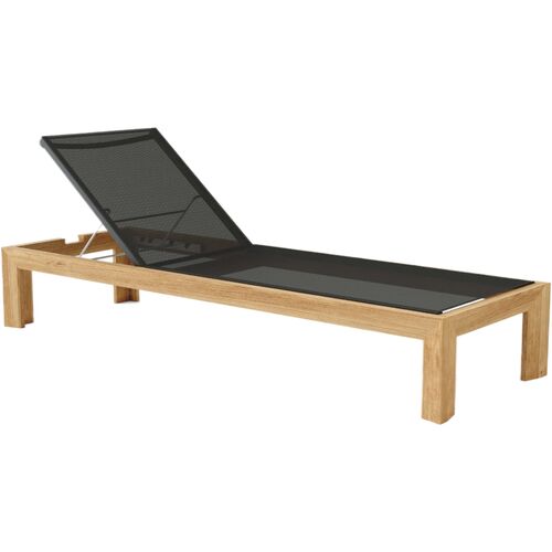 Deluna Outdoor Teak Sun Lounger, Batyline Mesh