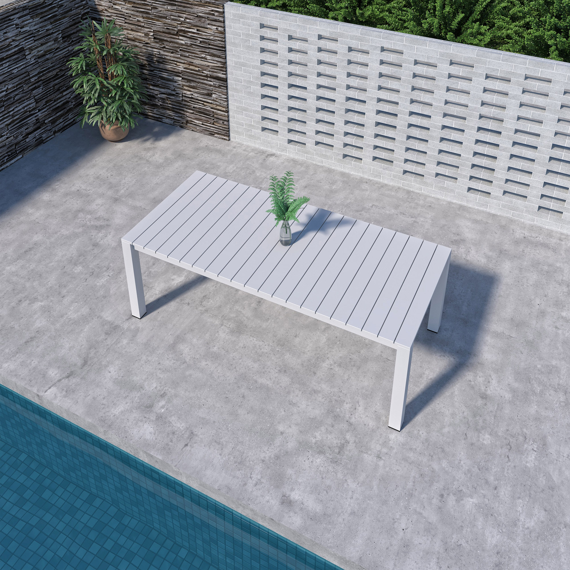 Astor 9-Pc Outdoor Aluminum Dining Set, White 3 Astor 9-Pc Outdoor Aluminum Dining Set, White