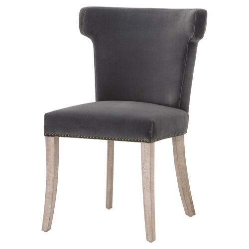 Callie Dining Chair, Dark Dove Velvet 1 Callie Dining Chair, Dark Dove Velvet