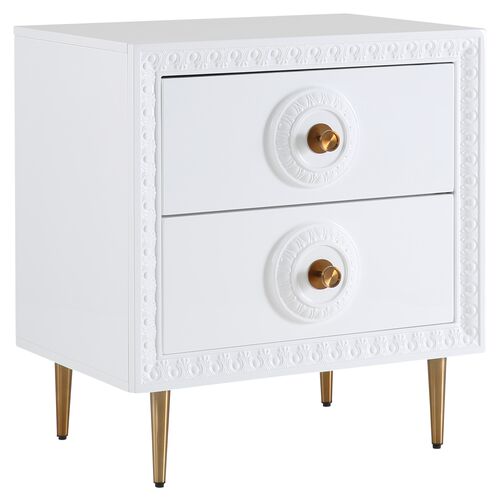 Ailey Lacquer Side Table, White 1 Ailey Lacquer Side Table, White