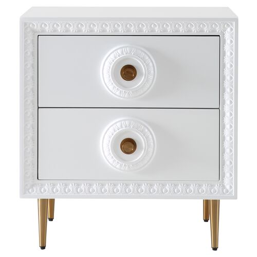 Ailey Lacquer Side Table, White 2 Ailey Lacquer Side Table, White