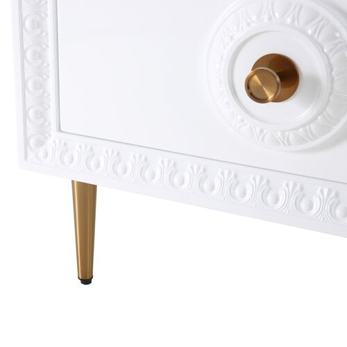 Ailey Lacquer Side Table, White 4 Ailey Lacquer Side Table, White
