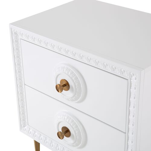 Ailey Lacquer Side Table, White 5 Ailey Lacquer Side Table, White