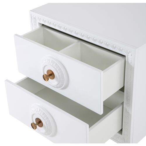 Ailey Lacquer Side Table, White 7 Ailey Lacquer Side Table, White