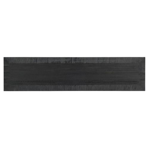 Melange Madeline 4-Door 2-Drawer Pine Credenza, Black/Silver 4 Melange Madeline 4-Door 2-Drawer Pine Credenza, Black/Silver