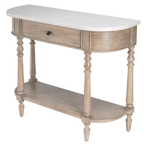 Liam 40" Marble Top 1-Drawer Console Table 1 Liam 40" Marble Top 1-Drawer Console Table