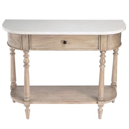 Liam 40" Marble Top 1-Drawer Console Table 3 Liam 40" Marble Top 1-Drawer Console Table